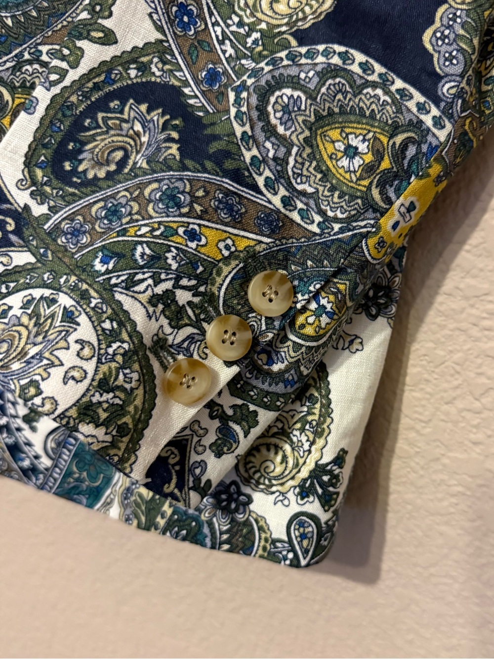 New MAGASCHONI LUXE Blazer Jacket POCKETS Lined Paisley Linen Large MSRP $228 - Picture 3 of 11